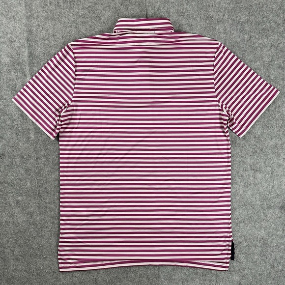 RLX Ralph Lauren Performance Golf Wicking Stretch Vivid Pink Stripe Polo M New - Picture 3 of 8